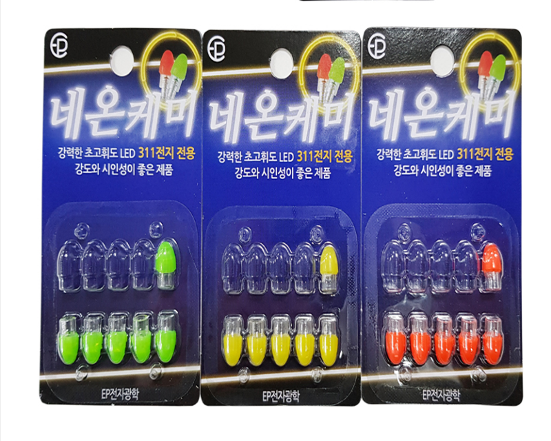 [EP전자광학] 네온케미 덕용전자케미 민물낚시 찌불(6본)