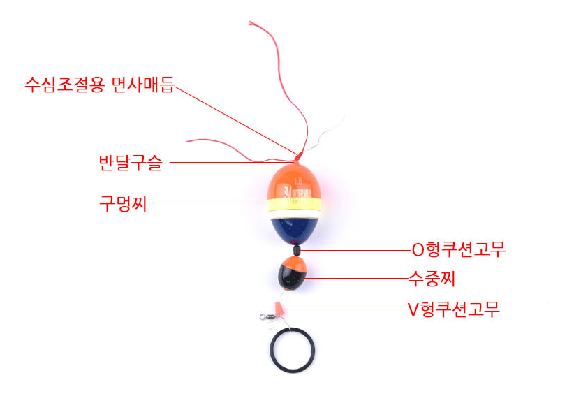 원터치 오동목 구멍찌세트/바다구멍찌,수중찌